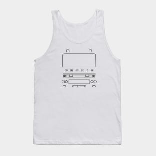 Classic Dennis fire engine outline graphic (black) Tank Top